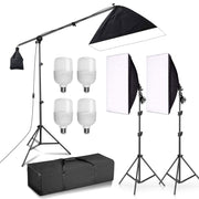 3-Softbox Continuous Lighting Kit with Boom Arm