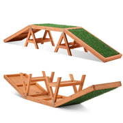 Fir-Wood Dog Agility Arch Bridge with Artificial Grass – 70 kg
