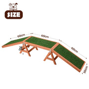 Fir-Wood Dog Agility Arch Bridge with Artificial Grass – 70 kg