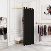 140 cm Wall-Mounted Curved Fitting-Room Curtain Set