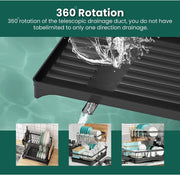 2-Tier Dish Rack with Knife, Cup & Board Holders