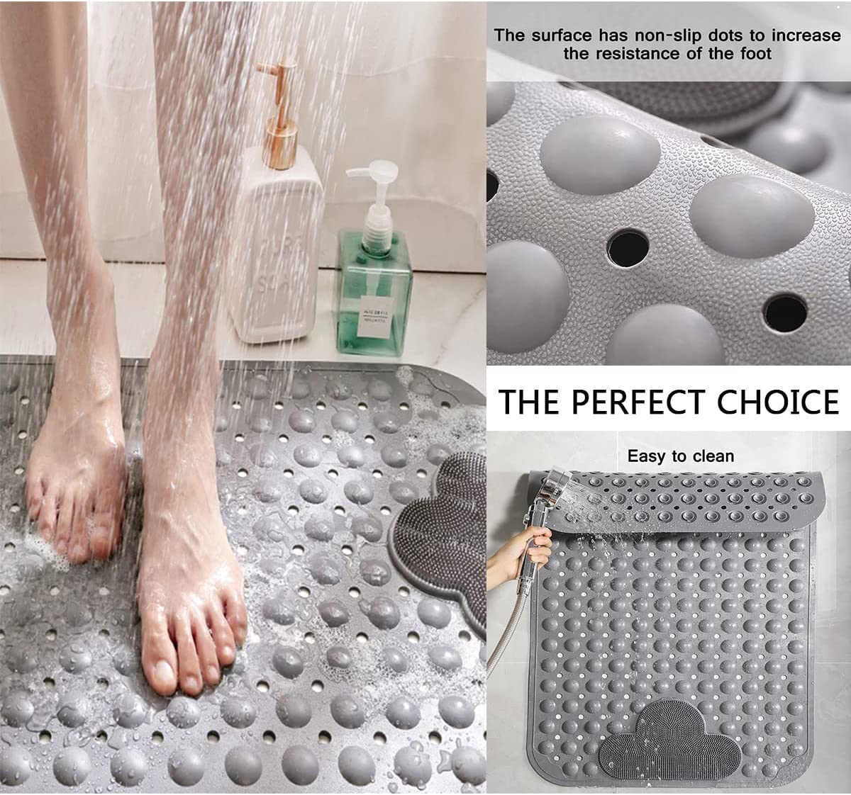 Grey Suction-Cup Bath & Shower Mat – 2 Sizes
