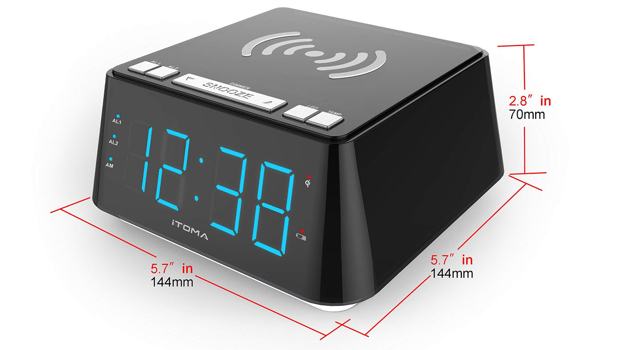 Wireless Phone Charging Alarm Clock
