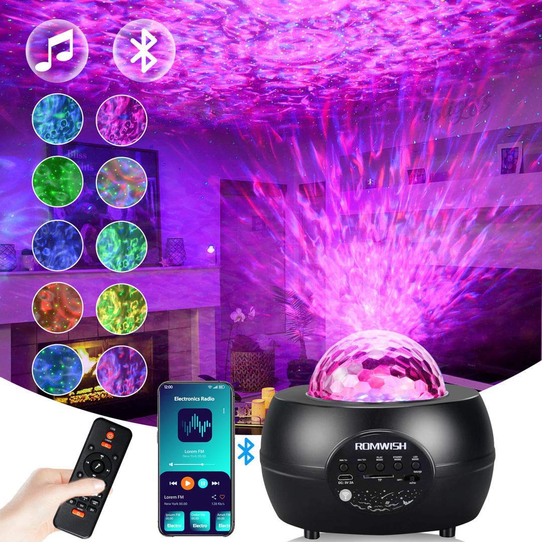 LED Galaxy Projector Light for Kids with Remote Control, Built-in Music Player & Timer Function