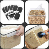 Large Food Storage Containers 8 Pieces - YORUKAU BPA Free Pantry & Kitchen Organization Containers with Black Airtight Lids - Dishwasher Safe - Sugar, Flour, Cereal Container - Plastic Storage Bins