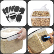 Large Food Storage Containers 8 Pieces - YORUKAU BPA Free Pantry & Kitchen Organization Containers with Black Airtight Lids - Dishwasher Safe - Sugar, Flour, Cereal Container - Plastic Storage Bins