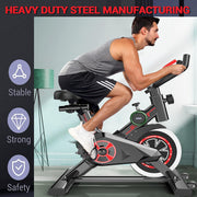 Belt-Drive Indoor Exercise Bike with 9 lb Flywheel