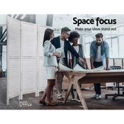 3-Panel Paulownia Wood Folding Room Divider