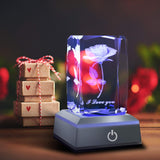 3D Rose Crystal Multicolor Nightlight - I Love You Decolamp - Perfect Valentines Day Gift Ideas for Her My Girlfriend Wife Mom - Unique Anniversary Birthday Presents