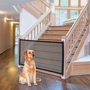 Magic Gate for Dogs, Dog gate, Pet Safety Gate, Portable Folding Mesh Magic Gate, Safet Gate, Safe Guard Install Anywhere, Safety Fence for Hall Doorway (Black)