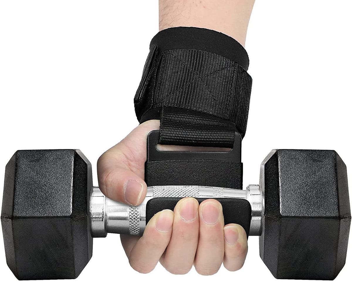 Heavy-Duty Lifting Hooks with Wrist Straps – Pair