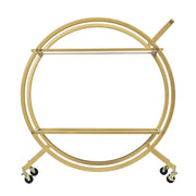 Gold Steel Bar Cart with Glass Rack