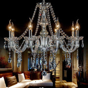 Modern 8 Lights Crystal Chandelier Clear Ceiling Light Droplets Pendant Light Lamp Decor for Living Room, Hotels, Hall Way, Bars, Restaurants E14 Bulbs Height