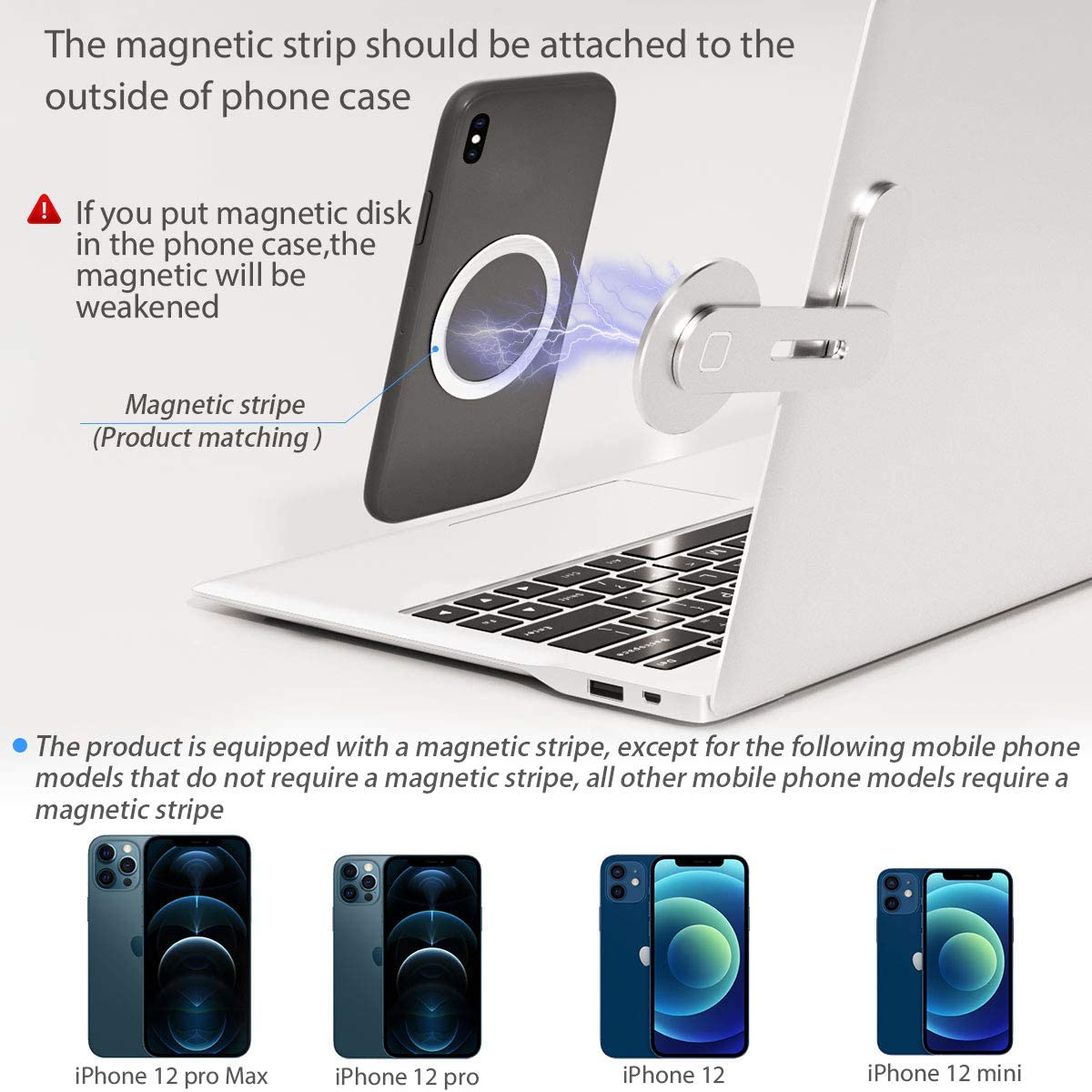 CloudValley Magnetic Laptop Phone Side Mount – 3 Colours