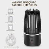 Mosquito Fly Killer Lamp, Portable Night Light USB Rechargeable Mosquito Killer Insect Repellent, (Black)