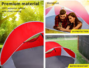 Pop Up Tent Camping Beach Tents 4 Person Portable Hiking Shade Shelter