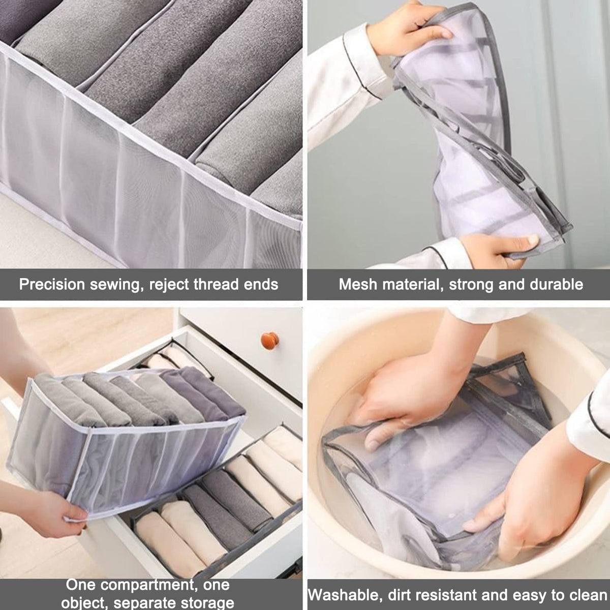 3-Piece Mesh Wardrobe Organiser Set – 23 Compartments