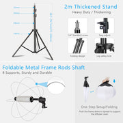 Photography Softbox Lighting Kit 3200 - 5600K Bi-Color Dimmable Continuous Lighting LED Soft Box Photo Studio Equipment with 720PCS SMD LED Beads/Remote/Power Adapters/Carry Bag for Portrait Product Fashion Video Shooting