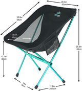 FE Active Folding Camping Chair - Compact, Lightweight & Portable Outdoor Chair. Great Camping Chairs for Adults & Kids. Ideal Travel, Backpacking, Fishing & Beach Gear
