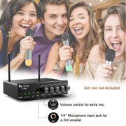FIFINE K036 Dual UHF Karaoke Microphone Mixer System