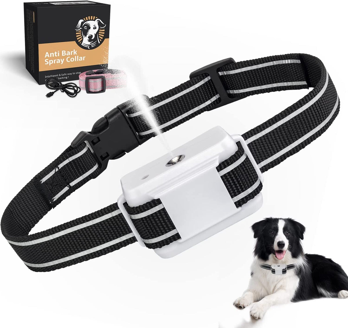 Citronella Bark Collar, Auto Citronella Dog Bark Collar Spray Anti Dog Bark Collars with 2 Adjustable Spray Level, Citronella Dog Barking Training Collar No Shock Safty for Dogs
