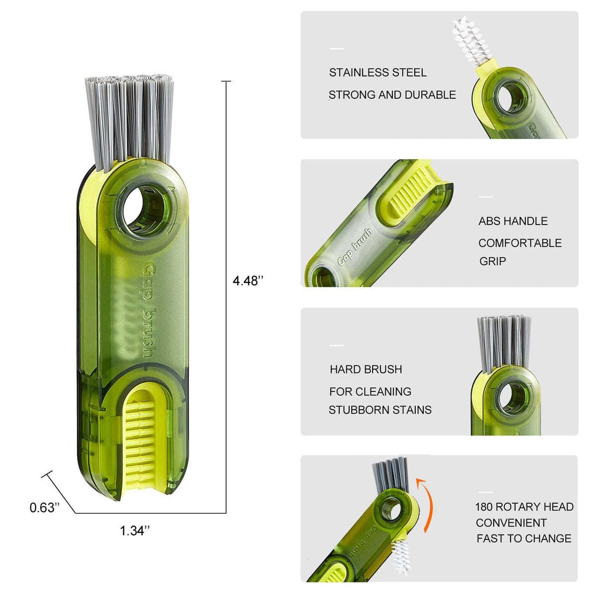 3-in-1 Bottle Lid, Rim & Crevice Cleaning Brush