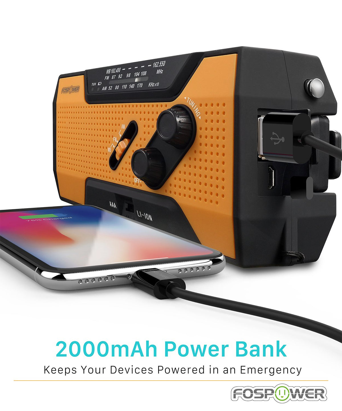 Emergency Solar Hand Crank Portable Radio