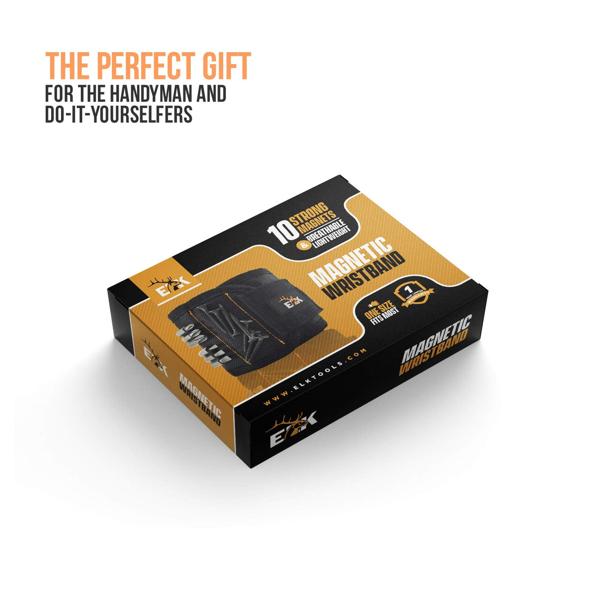 Magnetic Wristband Small Armband Tool Organizer with Heavy Duty Strong Magnets for Holding Screws, Tools, Nails, Drill Bits - Cool and Useful Him, Men, Dads, Husband and Women (Black)