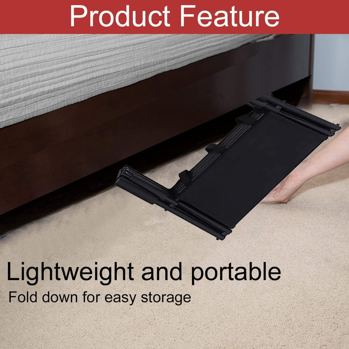 4-Step Folding Dog Car Stairs – 80 kg Capacity