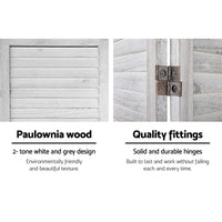3-Panel Paulownia Wood Folding Room Divider