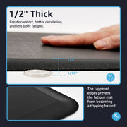 Black Cushioned Anti-Fatigue Mat – 71 × 44 cm
