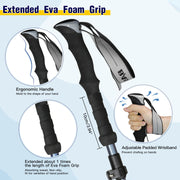 Collapsible Aluminium Trekking Poles with All-Terrain Tip Kit