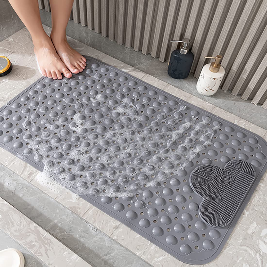 Grey Suction-Cup Bath & Shower Mat – 2 Sizes