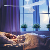 52inch Ceiling Fan with Lights Remote Control, Pure White, Silent Motor for Bedroom,Living Room, Office, Basement, Kitchen, Dining Room 3 Blades