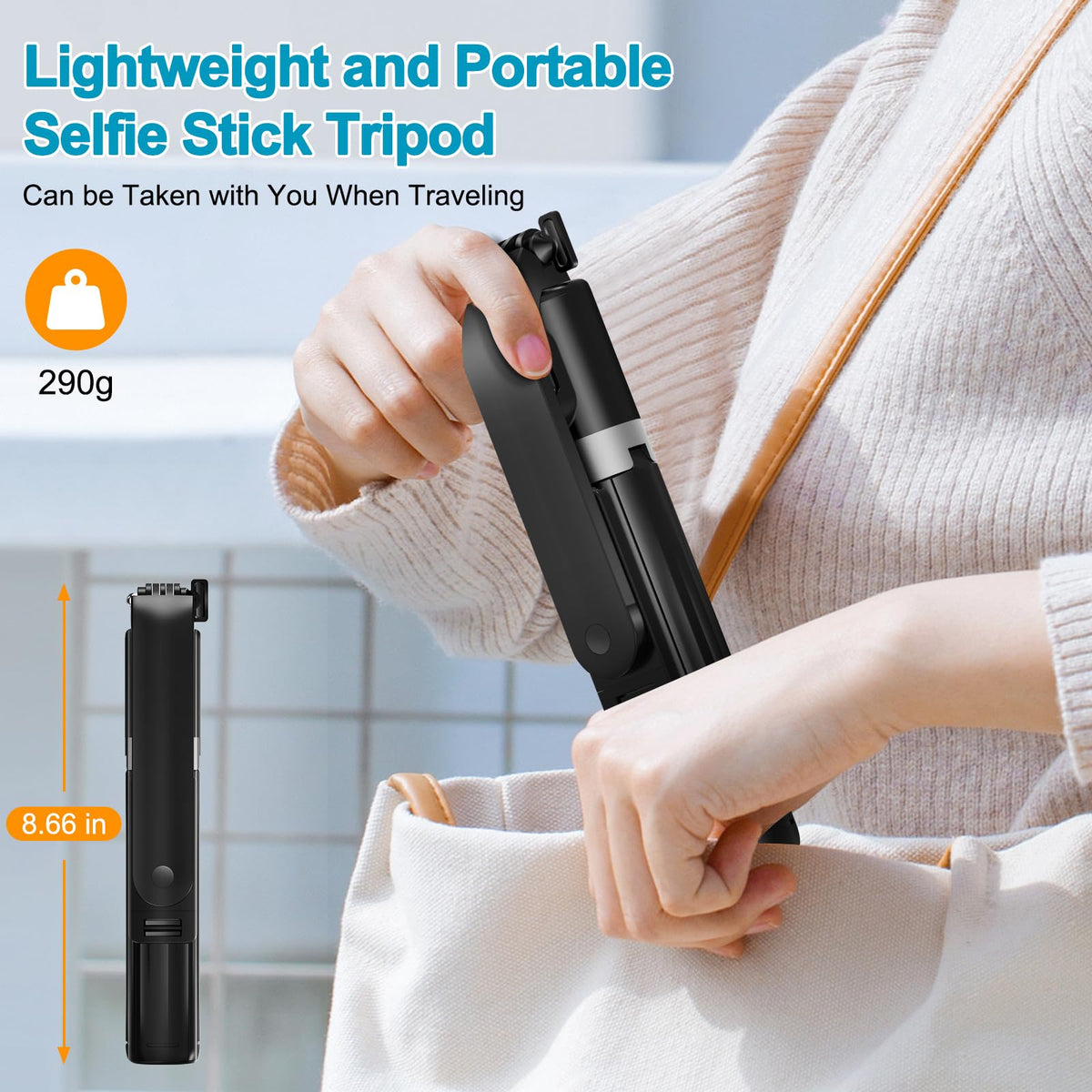 140 cm Quadruped Selfie Stick Tripod with Rechargeable Remote