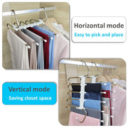 2-Pack S-Shaped 5-Rail Trouser & Scarf Hangers