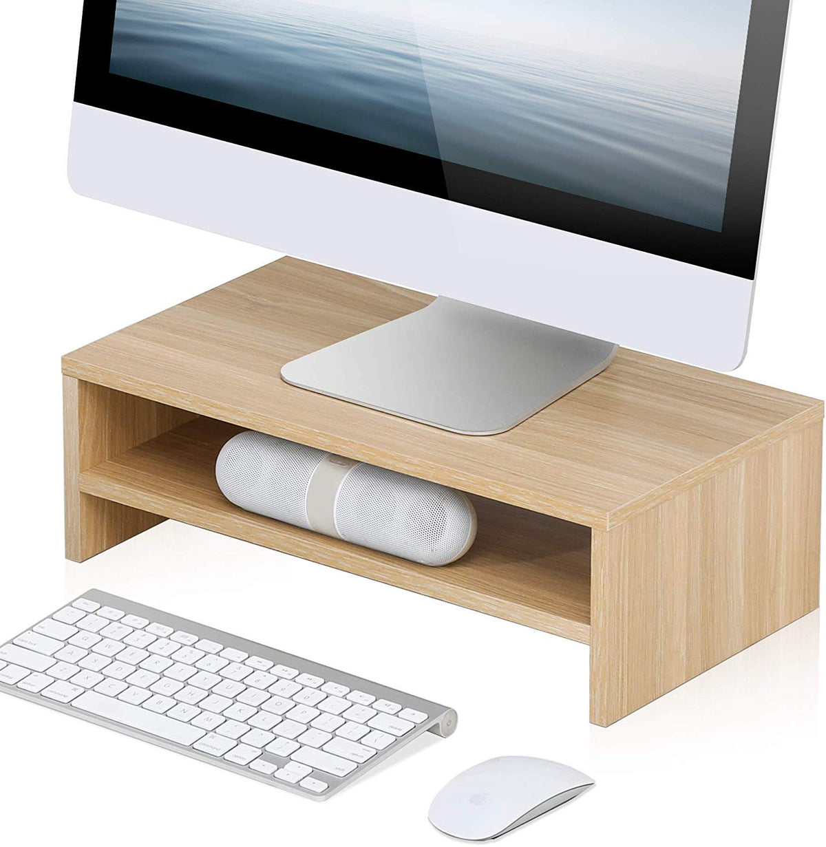 FITUEYES Beige 2-Tier Monitor Riser – 42.5cm