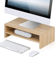 FITUEYES Beige 2-Tier Monitor Riser – 42.5cm