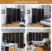 188cm Folding 6-Panel Room Divider – 4 Colours