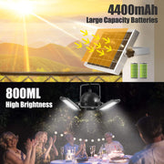 Solar Pendant Lights Outdoor Indoor 800LM 60LED Solar Powered Shed Light 3 Leaf Adjustable Solar Security Lights with Remote for Home Garage Garden Barn Tent
