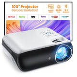 Projector, Native 1080P Bluetooth Projector with 100''Screen, 9500L Portable Outdoor Movie Projector Compatible with Smartphone, HDMI,USB,AV,Fire Stick, PS5