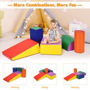 5PCS Kids Crawl & Climb Foam Play Set, Colorful Baby Foam Blocks to Crawling, Climbing, Walking, Children Educational Soft Play Equipment for Toddlers