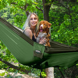 Large Hammock Camping Lightweight Parachute Portable Hammocks for Travel, Indoor, Outdoor Backpacking, Beach Includes Tree Straps and Aluminium Alloy Carabiners
