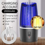 Mosquito Fly Killer Lamp, Portable Night Light USB Rechargeable Mosquito Killer Insect Repellent, (Black)