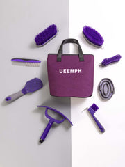 Horse Grooming Kit（10-Piece），Purple Horse Brushes for Grooming,Storage Bag,Horse Sweat Scraper,Mane Comb,Horse Grooming Gloves,Horse Gifts for Girls (Purple),1 count