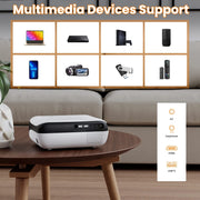 Projector, Native 1080P Bluetooth Projector with 100''Screen, 9500L Portable Outdoor Movie Projector Compatible with Smartphone, HDMI,USB,AV,Fire Stick, PS5