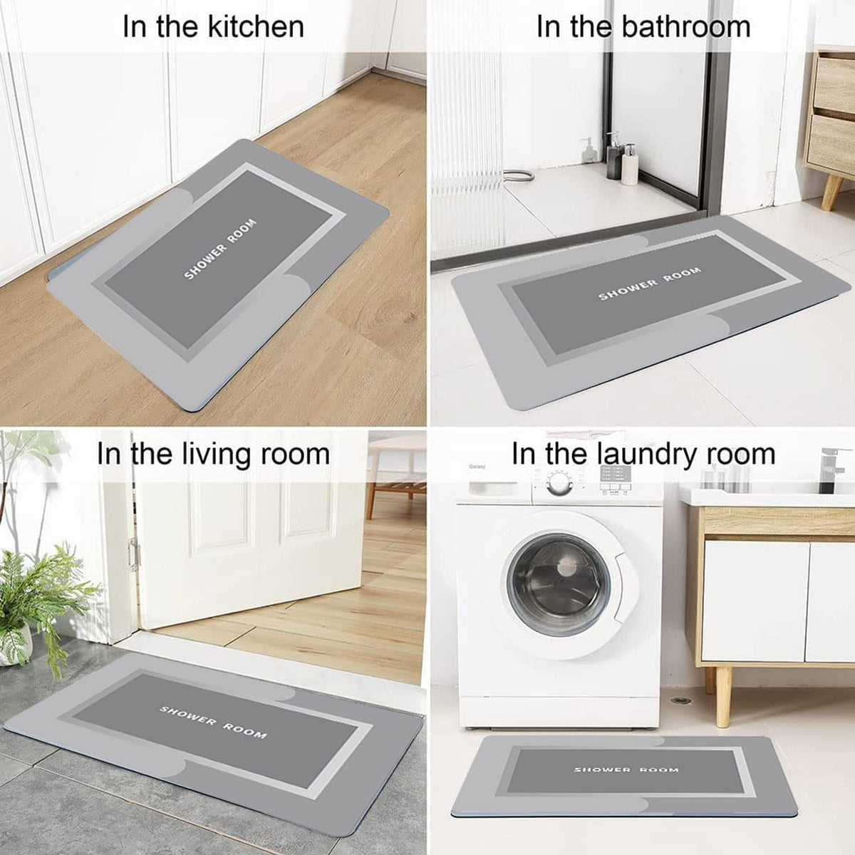 80 × 50 cm Quick-Dry Absorbent Bathroom Mat