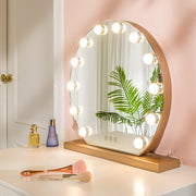 YOKUKINA 20-Inch Hollywood Vanity Mirror with 12 LEDs – Gold