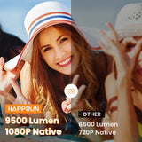 Projector, Native 1080P Bluetooth Projector with 100''Screen, 9500L Portable Outdoor Movie Projector Compatible with Smartphone, HDMI,USB,AV,Fire Stick, PS5