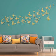 72-Piece Gold 3D Butterfly Wall Décor Set
